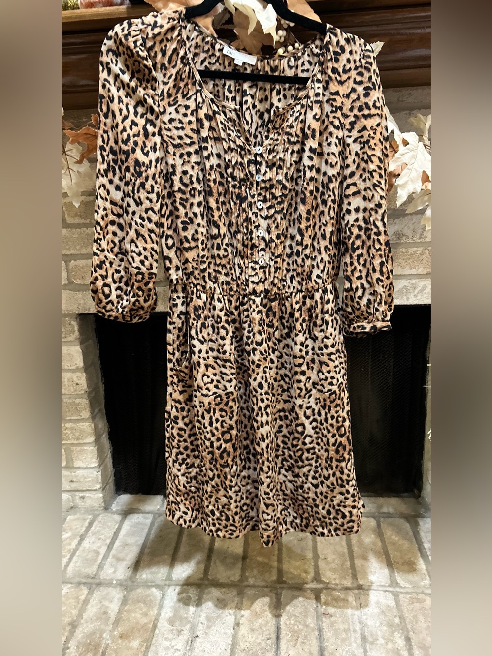 DR2 Leopard Print Dress in Tan and Black EUC